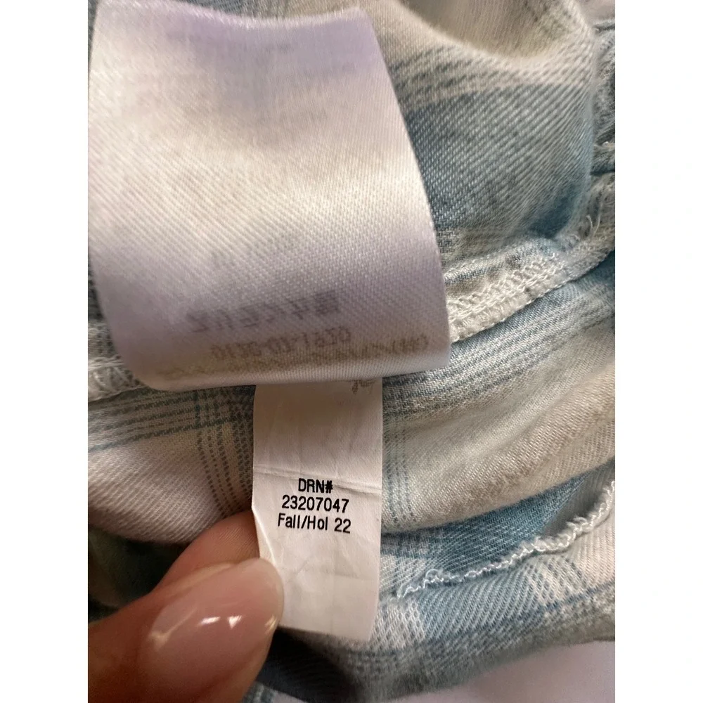 Eddie Bauer Stines Flannel Sleep Pants Porcelain Blue White Plaid Womens‎ 2XL